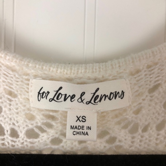 FOR LOVE & LEMONS Pearl V-Neck Cropped Sweater - Picture 7 of 9